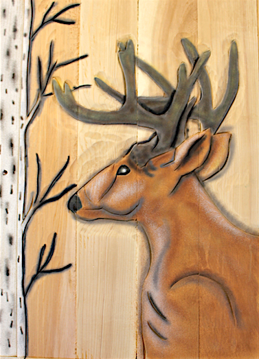 Deer Carving Wolf Carving fence art Garden art, yard art and so much more
